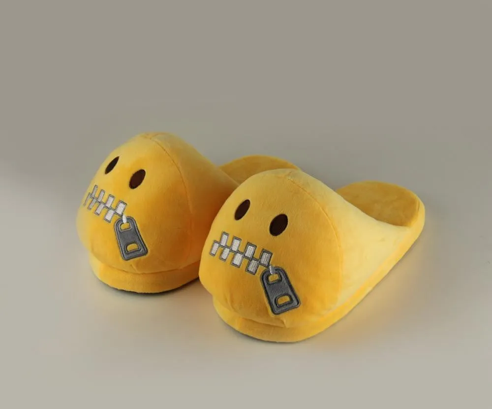 Indoor Warm Emoji Slippers Winter Cotton Plush Slipper Emoji Shoes Smiley Emoticon Winter Soft Size