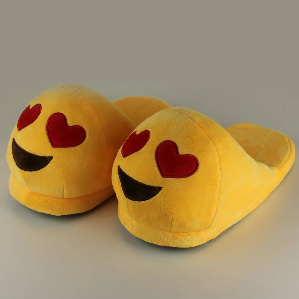 Indoor Warm Emoji Slippers Winter Cotton Plush Slipper Emoji Shoes Smiley Emoticon Winter Soft Size