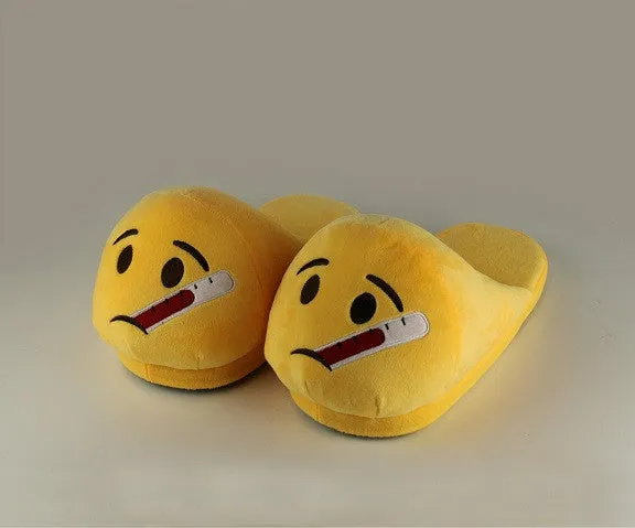 Indoor Warm Emoji Slippers Winter Cotton Plush Slipper Emoji Shoes Smiley Emoticon Winter Soft Size