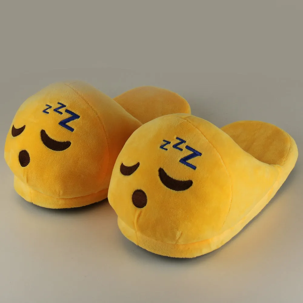 Indoor Warm Emoji Slippers Winter Cotton Plush Slipper Emoji Shoes Smiley Emoticon Winter Soft Size