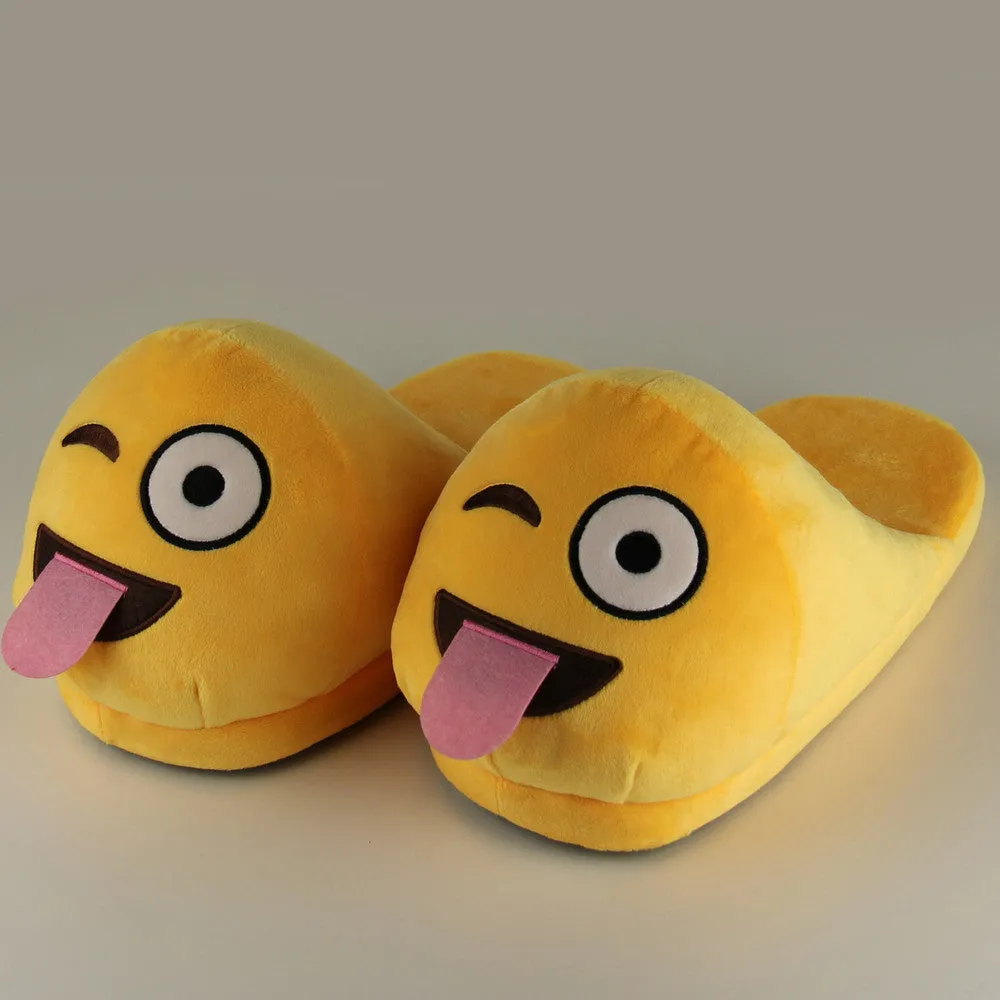Indoor Warm Emoji Slippers Winter Cotton Plush Slipper Emoji Shoes Smiley Emoticon Winter Soft Size