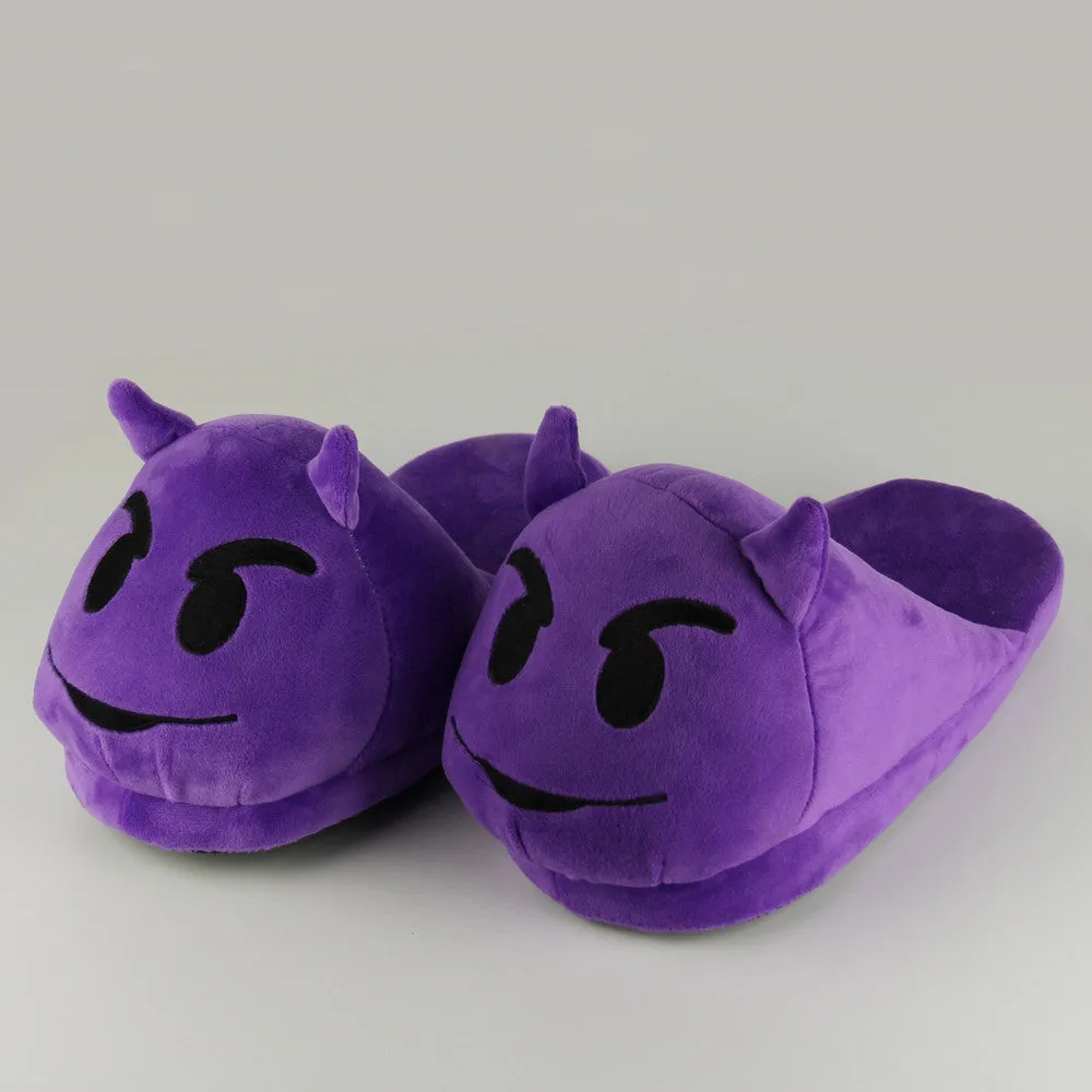 Indoor Warm Emoji Slippers Winter Cotton Plush Slipper Emoji Shoes Smiley Emoticon Winter Soft Size