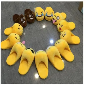 Indoor Warm Emoji Slippers Winter Cotton Plush Slipper Emoji Shoes Smiley Emoticon Winter Soft Size