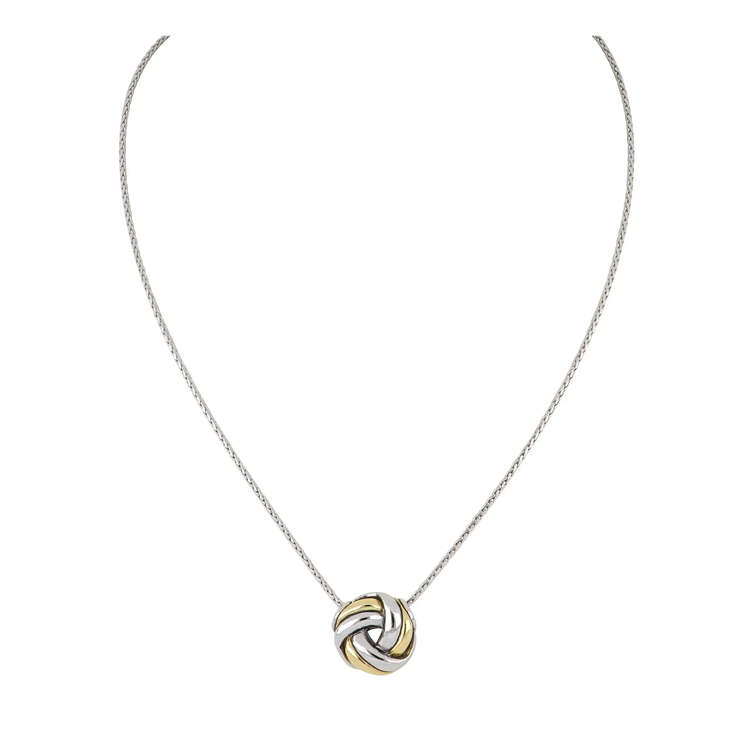 Infinity Love Knot Collection - Two-Tone Slider Necklace