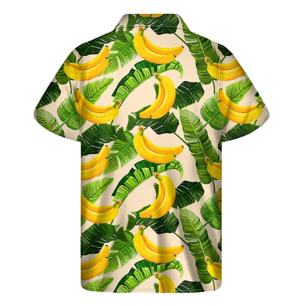 Island Style: Aloha Banana Patterned Hawaiian Short Sleeve Shirt