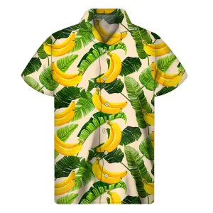 Island Style: Aloha Banana Patterned Hawaiian Short Sleeve Shirt