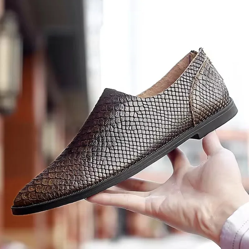 Italian Style Shoes Genuine Leather Men Loafers