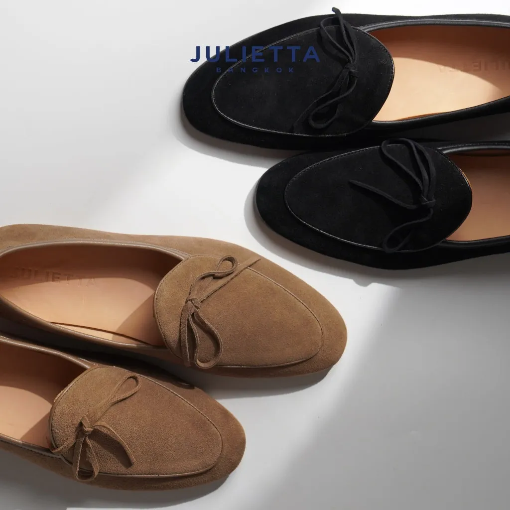 JULIETTA - SANDRO String Loafer Suede : Black (Unlined)