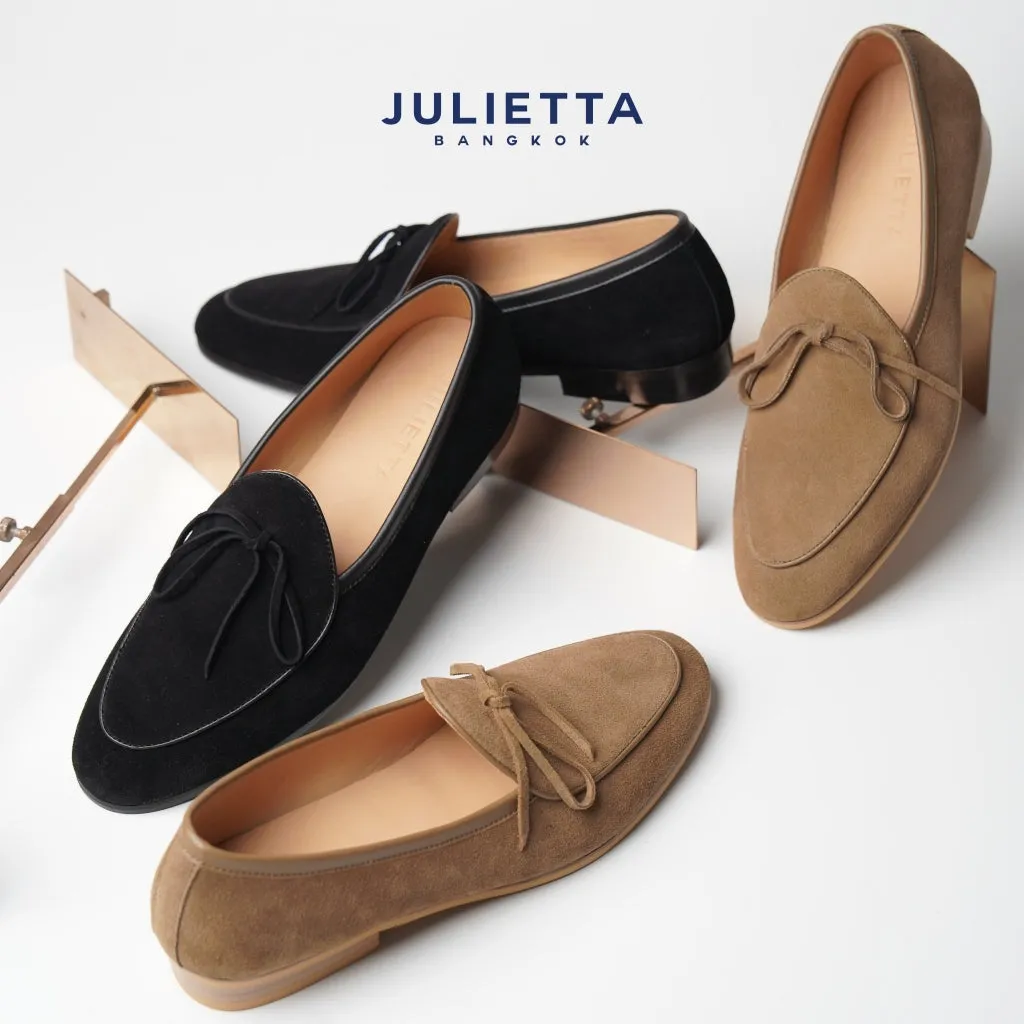 JULIETTA - SANDRO String Loafer Suede : Black (Unlined)