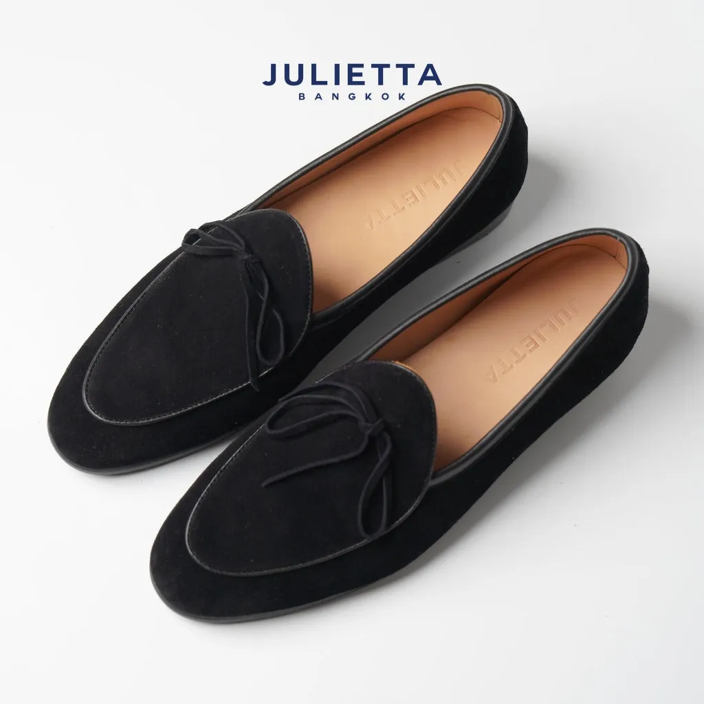 JULIETTA - SANDRO String Loafer Suede : Black (Unlined)