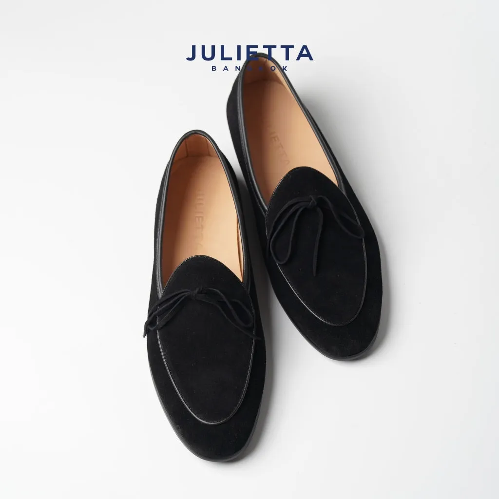 JULIETTA - SANDRO String Loafer Suede : Black (Unlined)