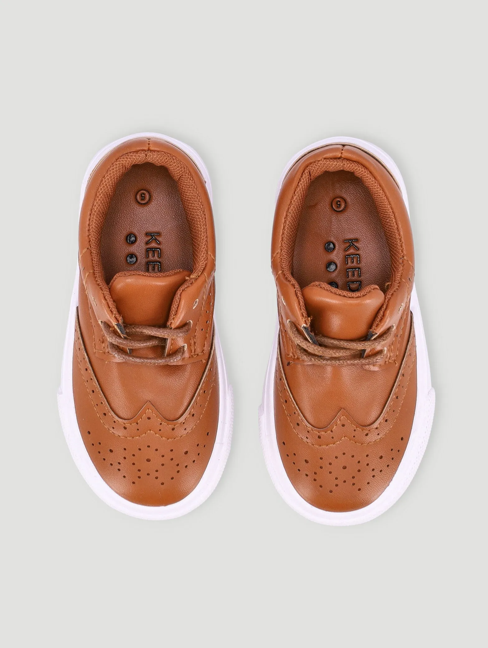 Keedo Boys Tan Brogue Smart Lace Up Occasion Shoe
