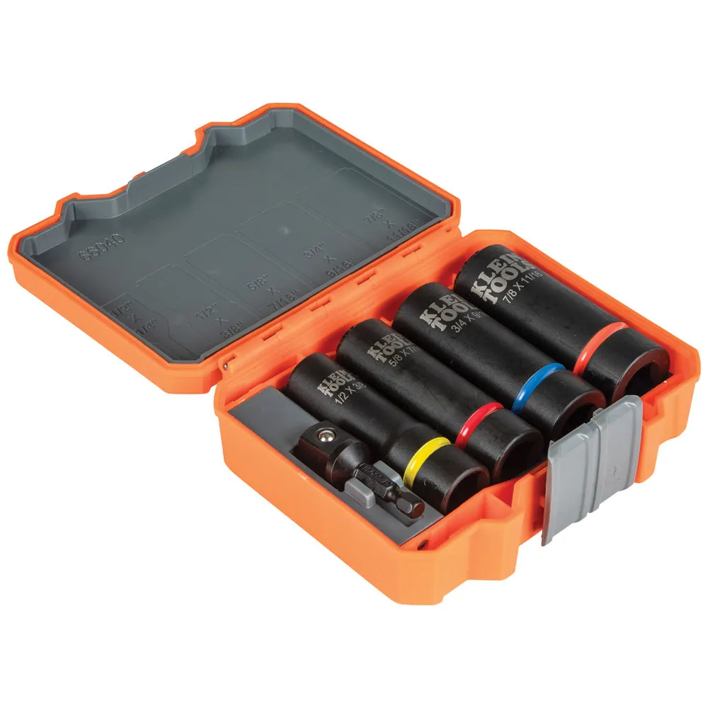 Klein 2-in-1 Impact Socket Set, 12-Point, 5-Piece