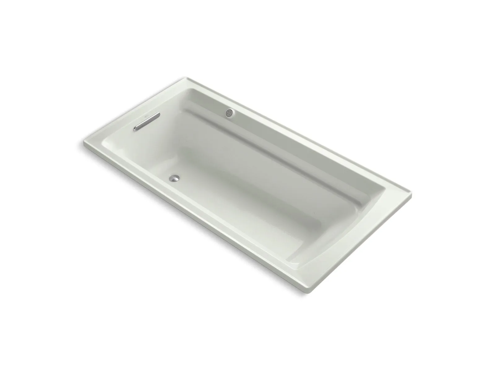 KOHLER K-1124-GHW Archer 72" x 36" drop-in Heated BubbleMassage air bath with Bask heated surface