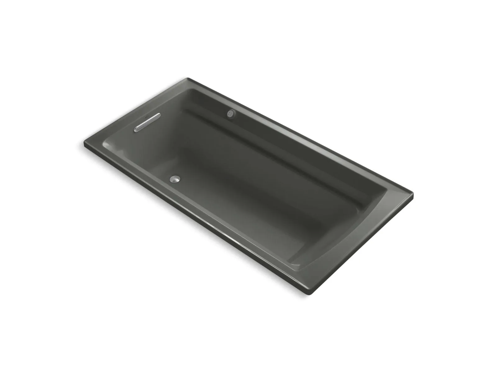 KOHLER K-1124-GHW Archer 72" x 36" drop-in Heated BubbleMassage air bath with Bask heated surface
