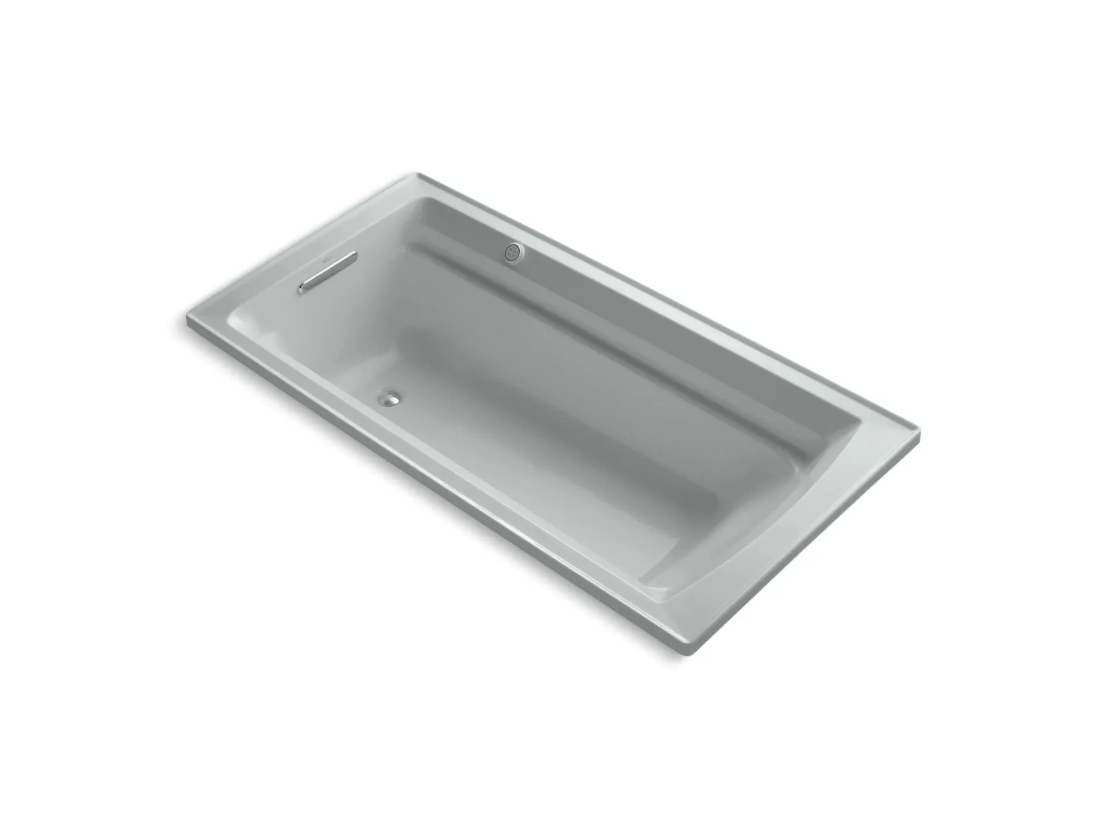 KOHLER K-1124-GHW Archer 72" x 36" drop-in Heated BubbleMassage air bath with Bask heated surface