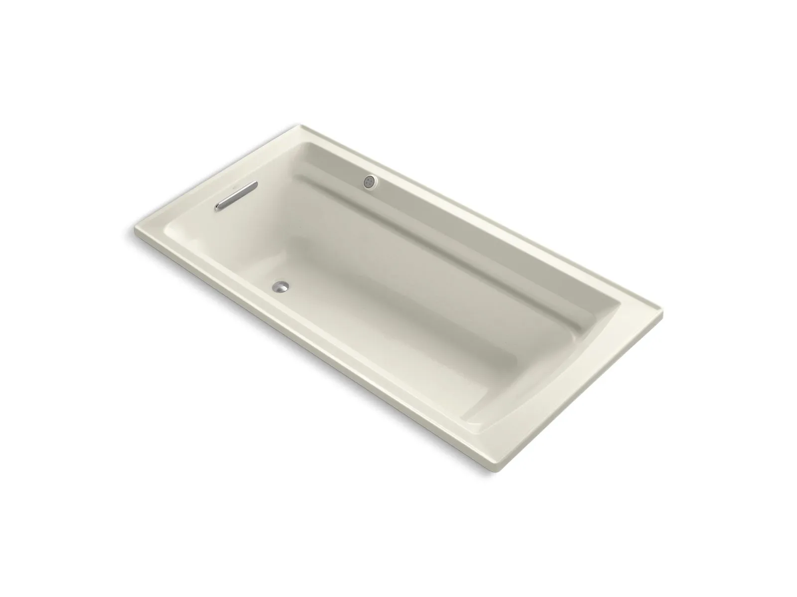 KOHLER K-1124-GHW Archer 72" x 36" drop-in Heated BubbleMassage air bath with Bask heated surface