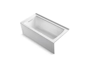 KOHLER K-1947-GHLAW Archer 60" x 30" integral apron Heated BubbleMassage air bath with Bask heated surface and left-hand drain