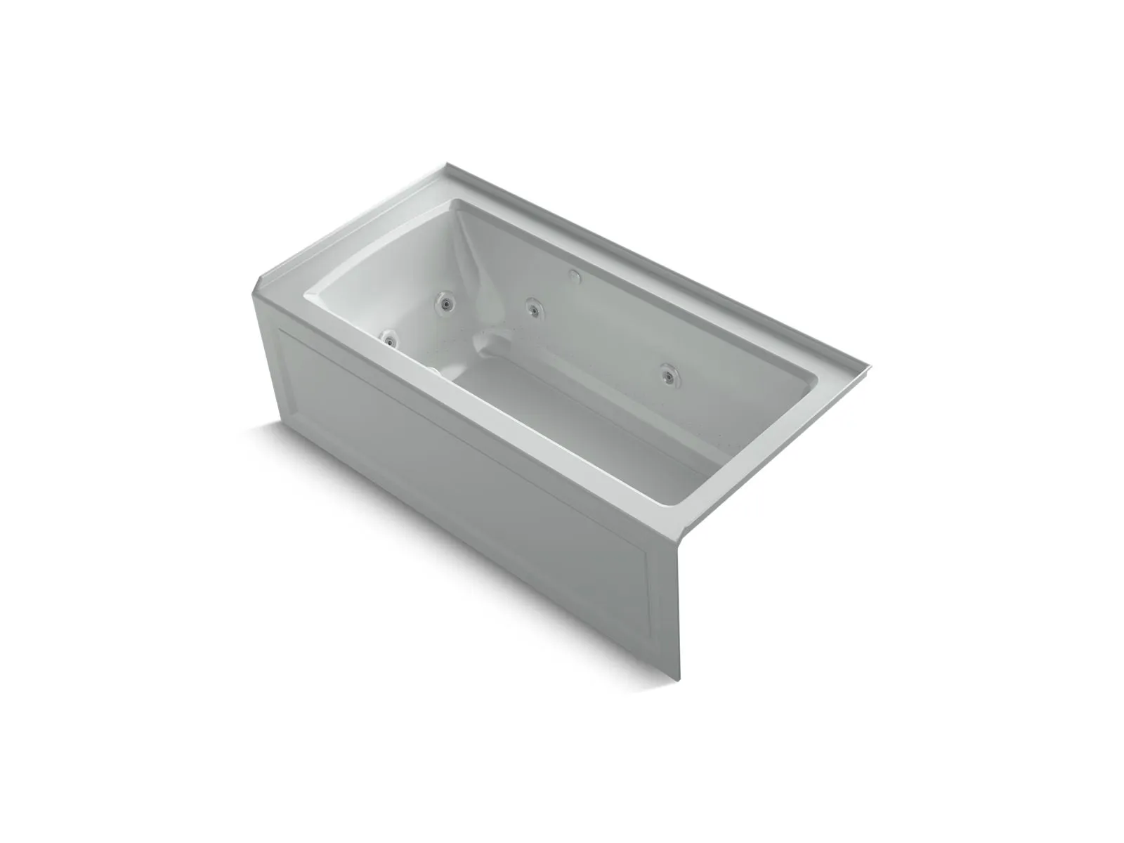 KOHLER K-1947-XGHRA Archer 60" x 30" alcove Heated BubbleMassage air bath and whirlpool, right drain