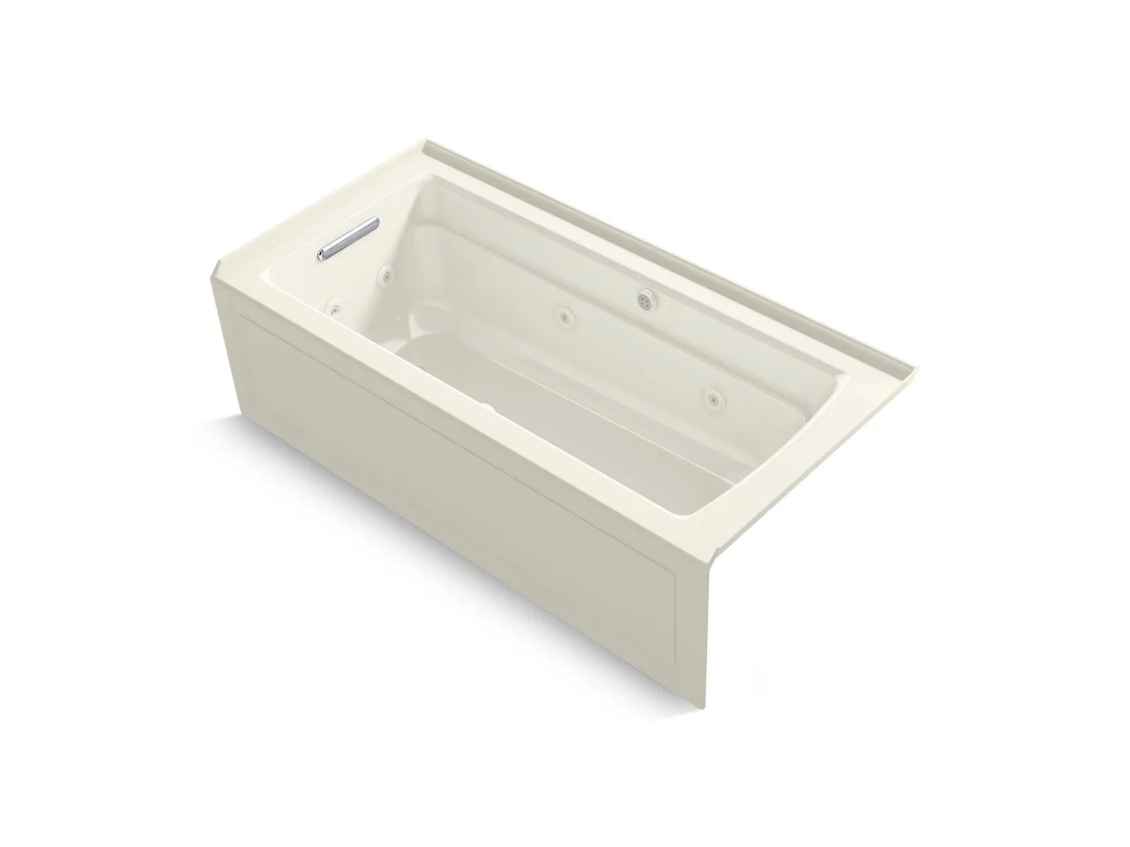 KOHLER K-1949-XGHLA Archer 66" x 32" alcove Heated BubbleMassage air bath and whirlpool, left drain