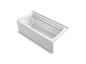 KOHLER K-1949-XGHLA Archer 66" x 32" alcove Heated BubbleMassage air bath and whirlpool, left drain