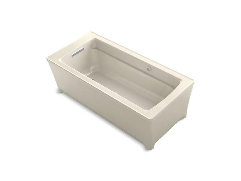 KOHLER K-2595-GHW Archer 67-3/4" x 31-3/4" freestanding Heated BubbleMassage air bath with Bask heated surface