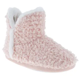 Ladies Blush Knit Slipper Boot