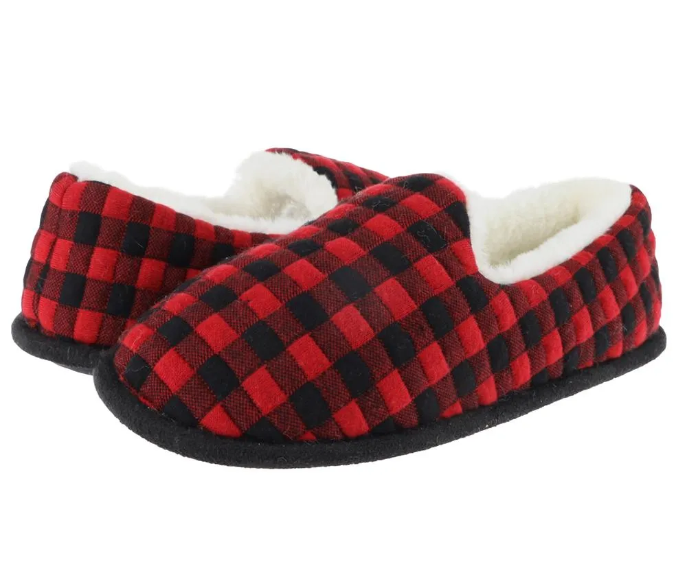 Ladies Quilted Buffalo Plaid Scuff