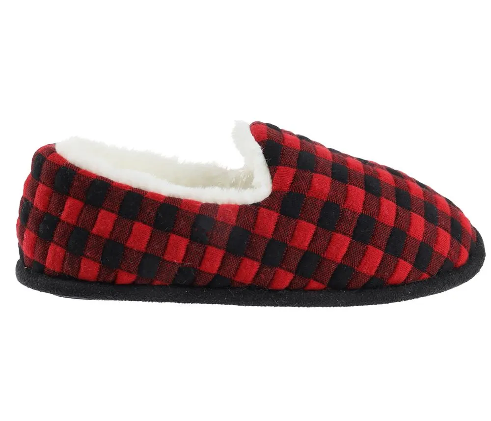 Ladies Quilted Buffalo Plaid Scuff