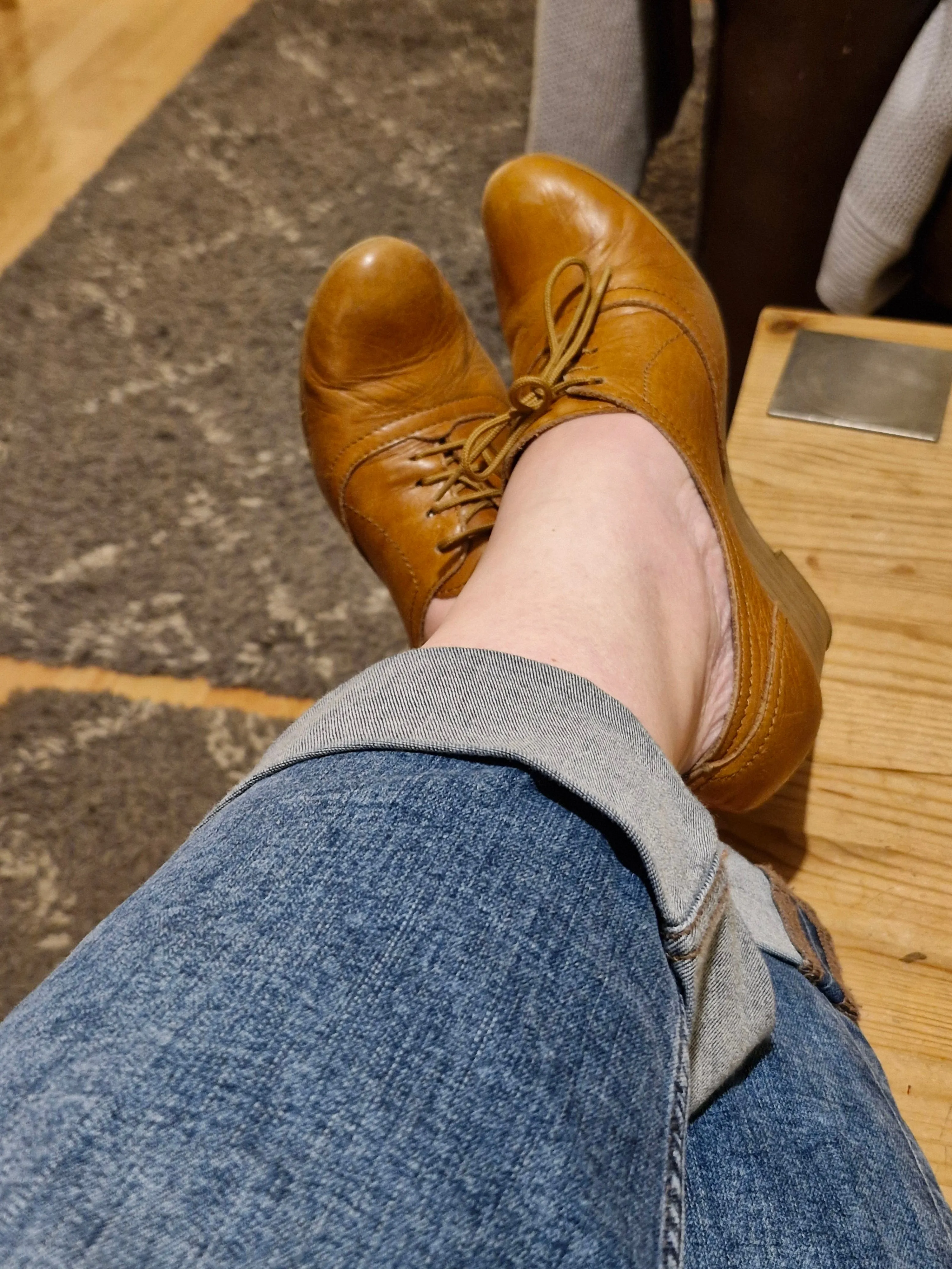 Leather Wedged Brogues / Well Worn