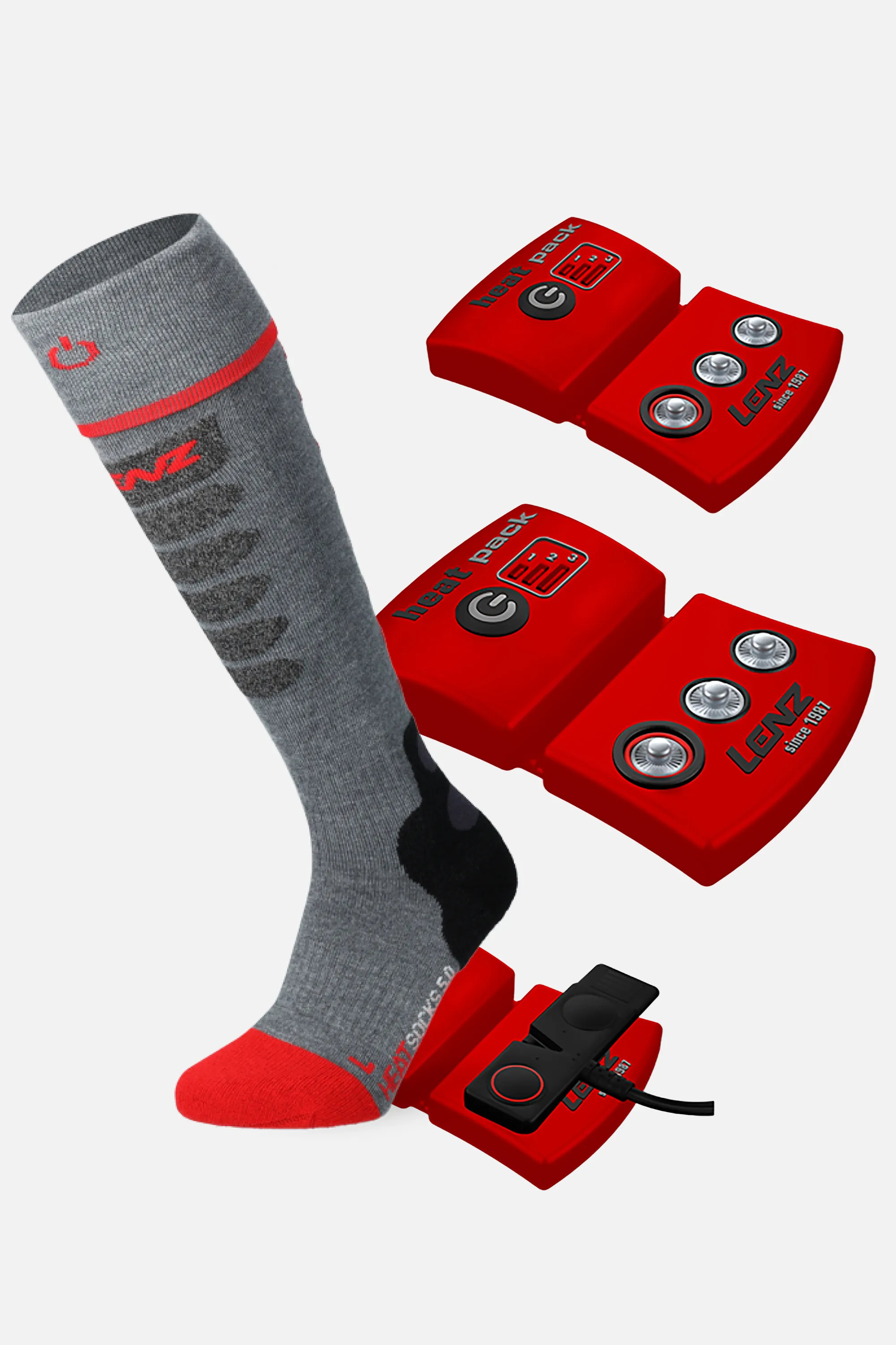 LENZ Heat Sock 5.1 Toe Cap Slim Fit   LENZ Heat Pack