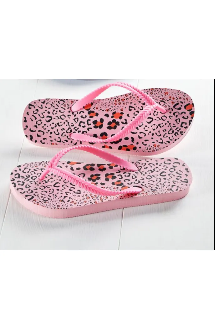 Leopard print Flip flops