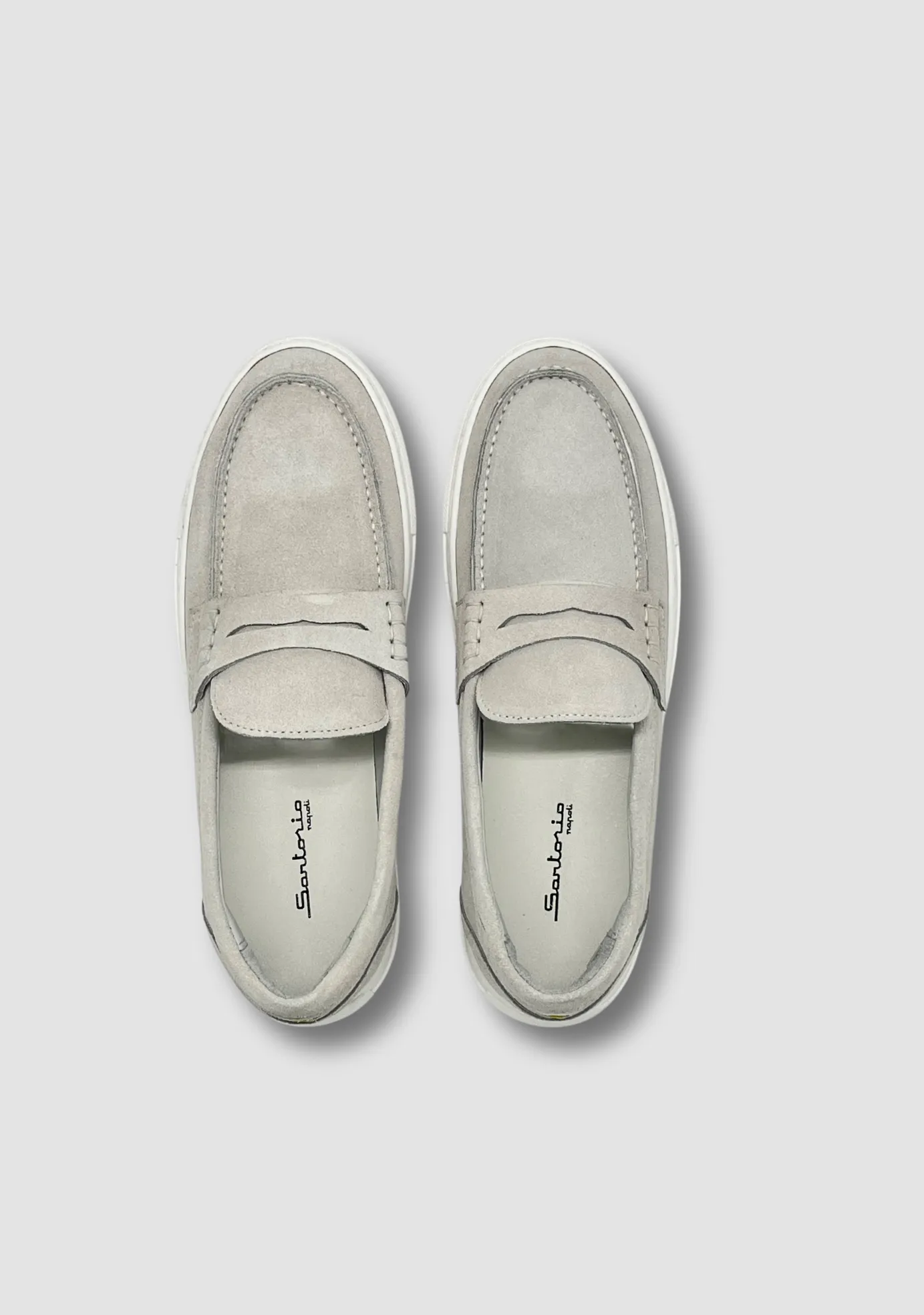 Light Grey Suede Loafers