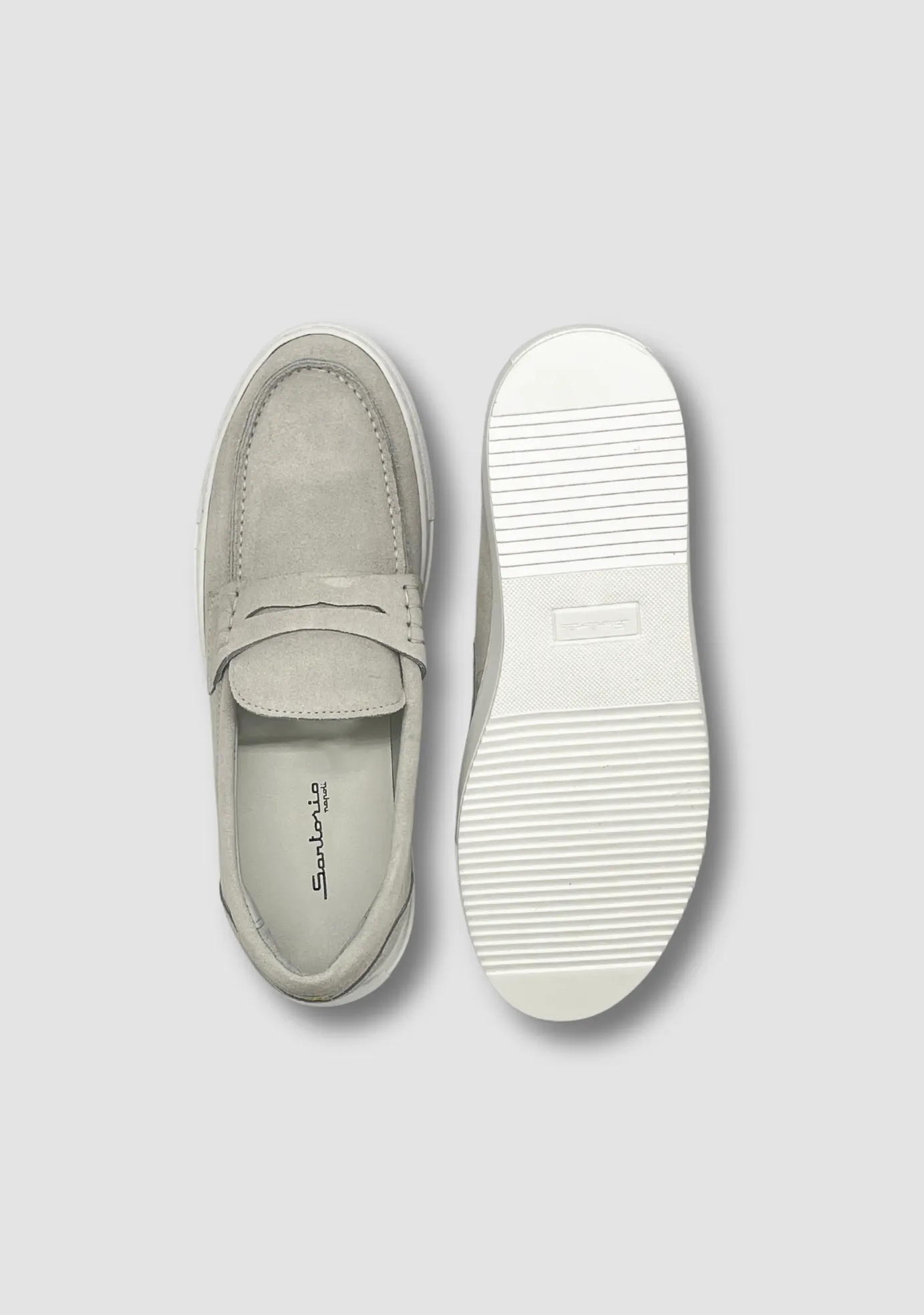 Light Grey Suede Loafers