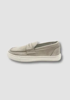 Light Grey Suede Loafers