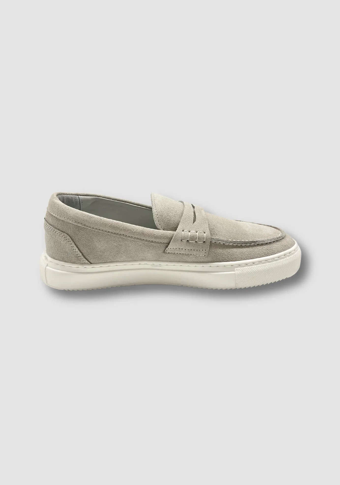 Light Grey Suede Loafers