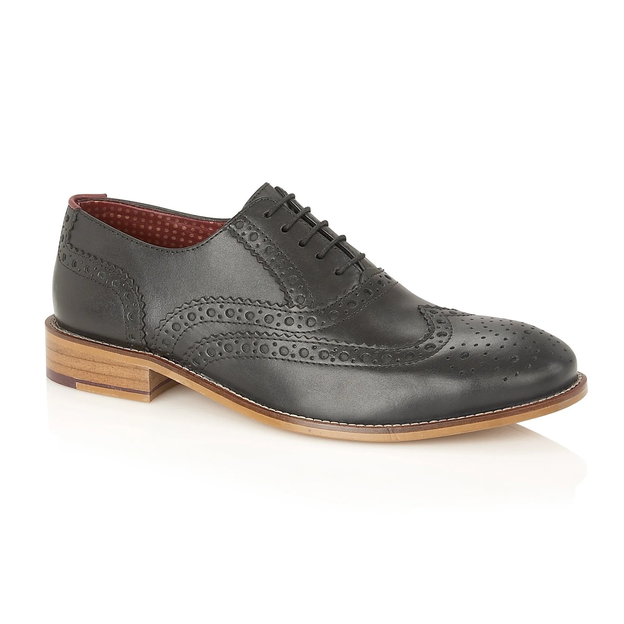 London Brogues Gatsby Brogue Shoes Black