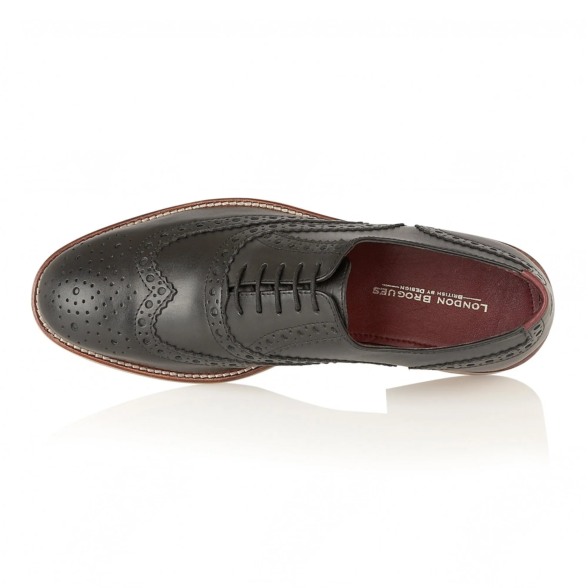 London Brogues Gatsby Brogue Shoes Black