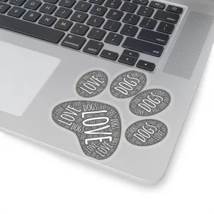Love & Dogs Paw Print - Premium Sticker