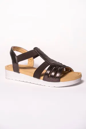 Lucy Pewter T Bar Shimmer Sandal