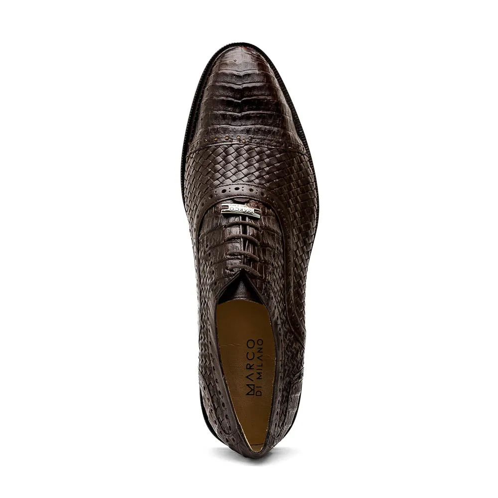 Marco Di Milano John in Brown Crocodile & Calfskin Oxford Shoes
