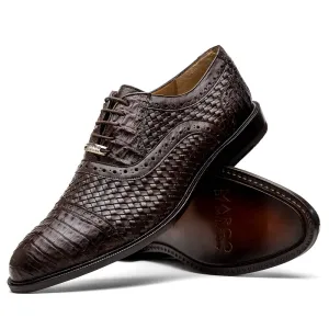 Marco Di Milano John in Brown Crocodile & Calfskin Oxford Shoes