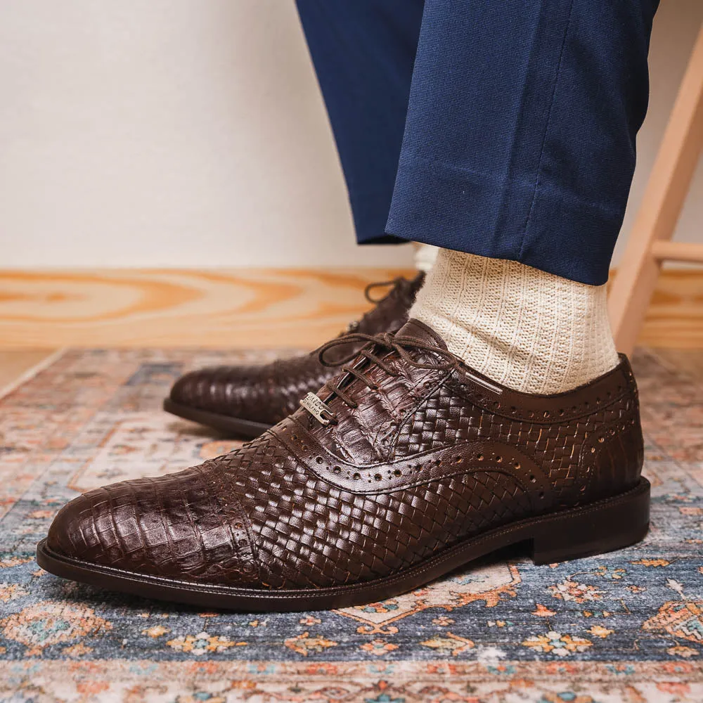 Marco Di Milano John in Brown Crocodile & Calfskin Oxford Shoes