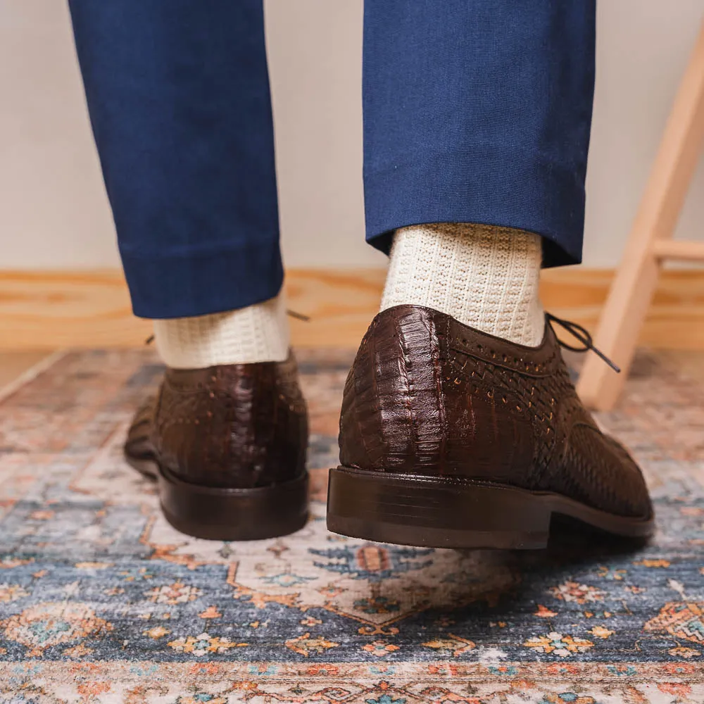 Marco Di Milano John in Brown Crocodile & Calfskin Oxford Shoes