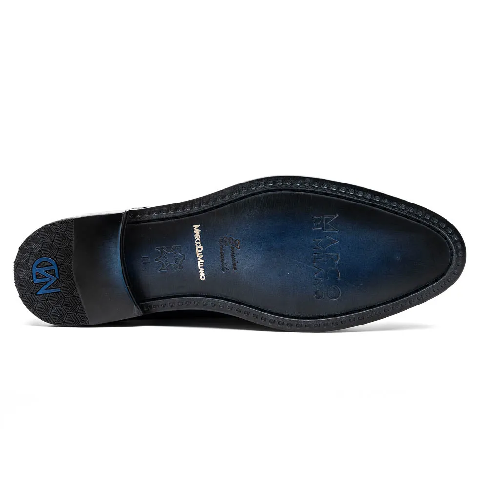 Marco Di Milano John in Navy Crocodile & Calfskin Oxford Shoes