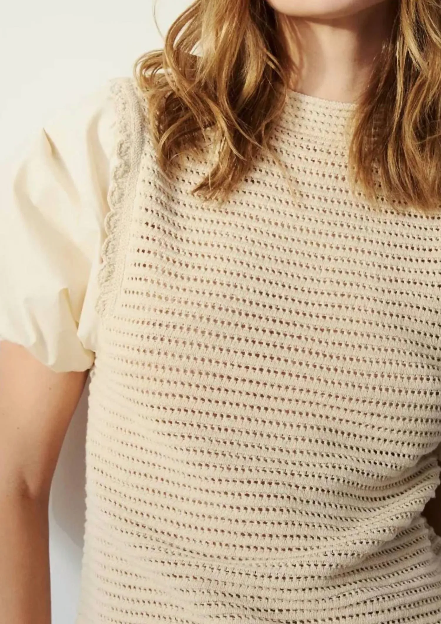 Mariella Sweater Top In Cream