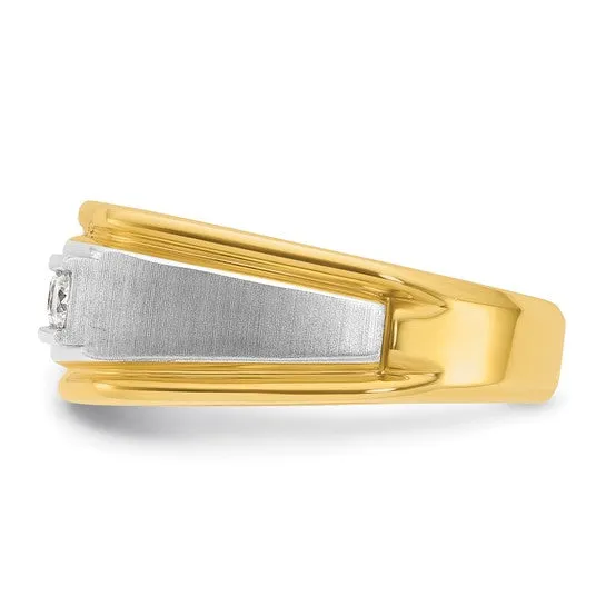 Men's 5 Diamond, 1/2 carat total weight Two Tone Wedding Band from I.B. Goodman B58389