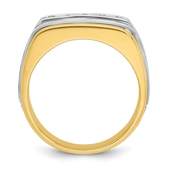Men's 5 Diamond, 1/2 carat total weight Two Tone Wedding Band from I.B. Goodman B58389