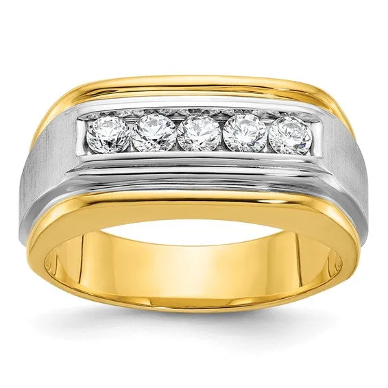 Men's 5 Diamond, 1/2 carat total weight Two Tone Wedding Band from I.B. Goodman B58389