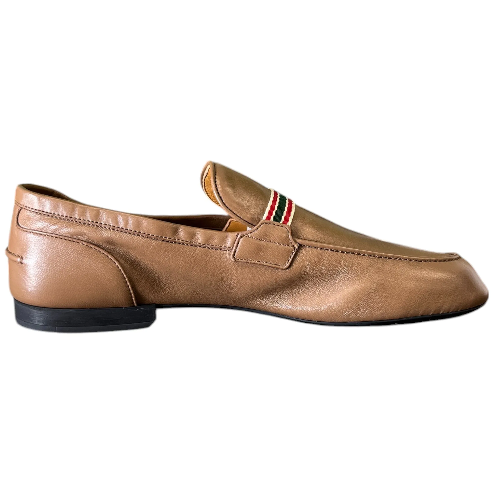 Men's Web Stripe Loafers Brown Size EU 41.5 / UK 7.5